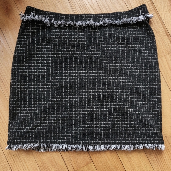 Verena Fringe Detail Plaid Pencil Skirt - Picture 1 of 2